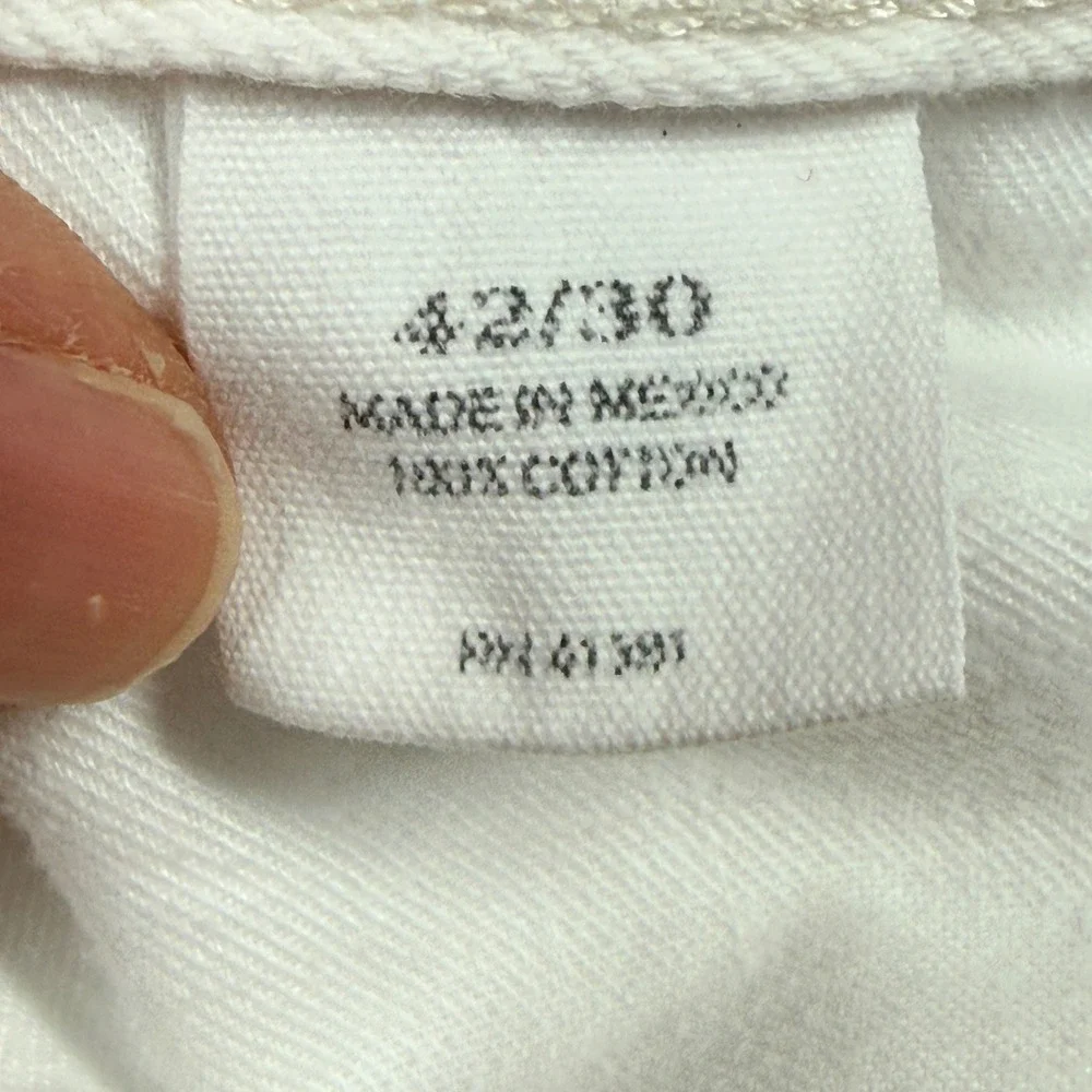 Polo Ralph Lauren 867‎ Classic Fit Jeans Mens 42x30 White Hudson Authentic Denim